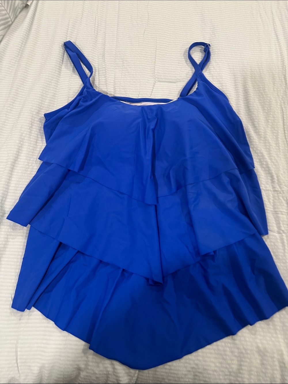 Women’s Royal Blue Tiered Ruffle Tank Top
